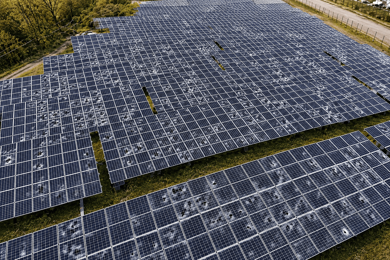 Panneaux photovoltaïques grêlés